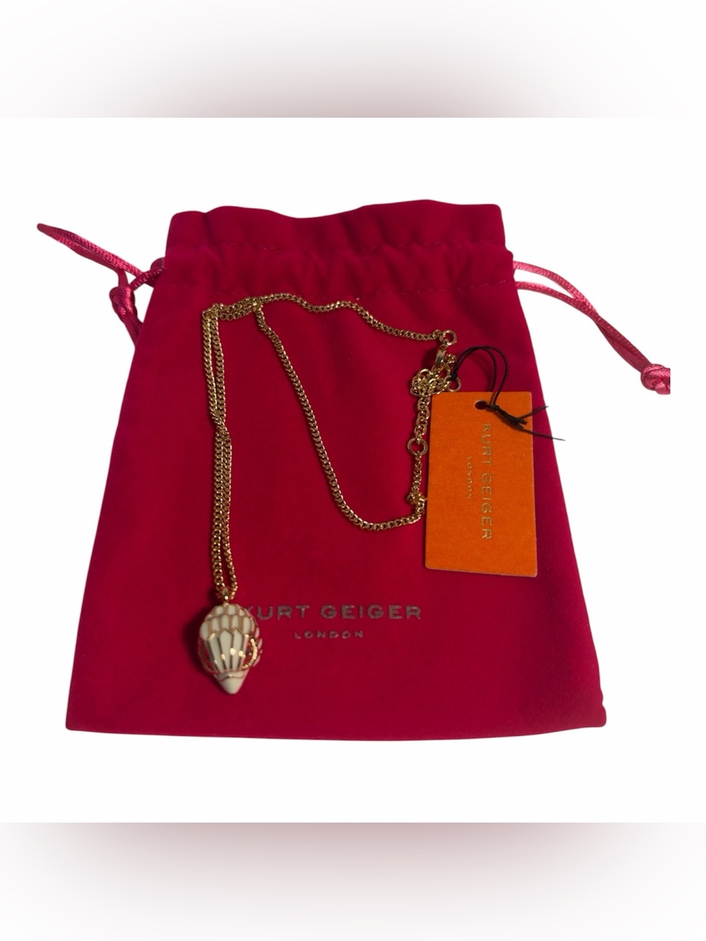 Kurt Geiger London Gold-Tone Chain with an Enamel Eagle Head Pendant - NWT **